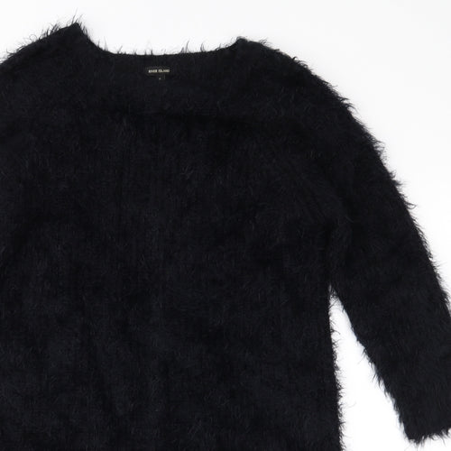 River Island Womens Black  Knit Jumper Dress  Size 6