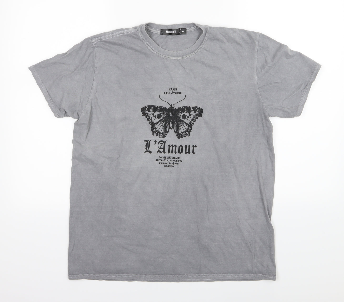 Missguided Womens Grey  Jersey Basic T-Shirt Size S
