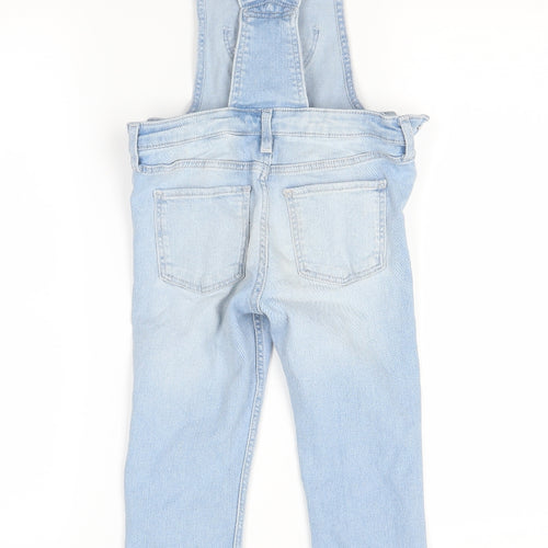 Primark Girls Blue  Denim Dungaree  Size 7-8 Years
