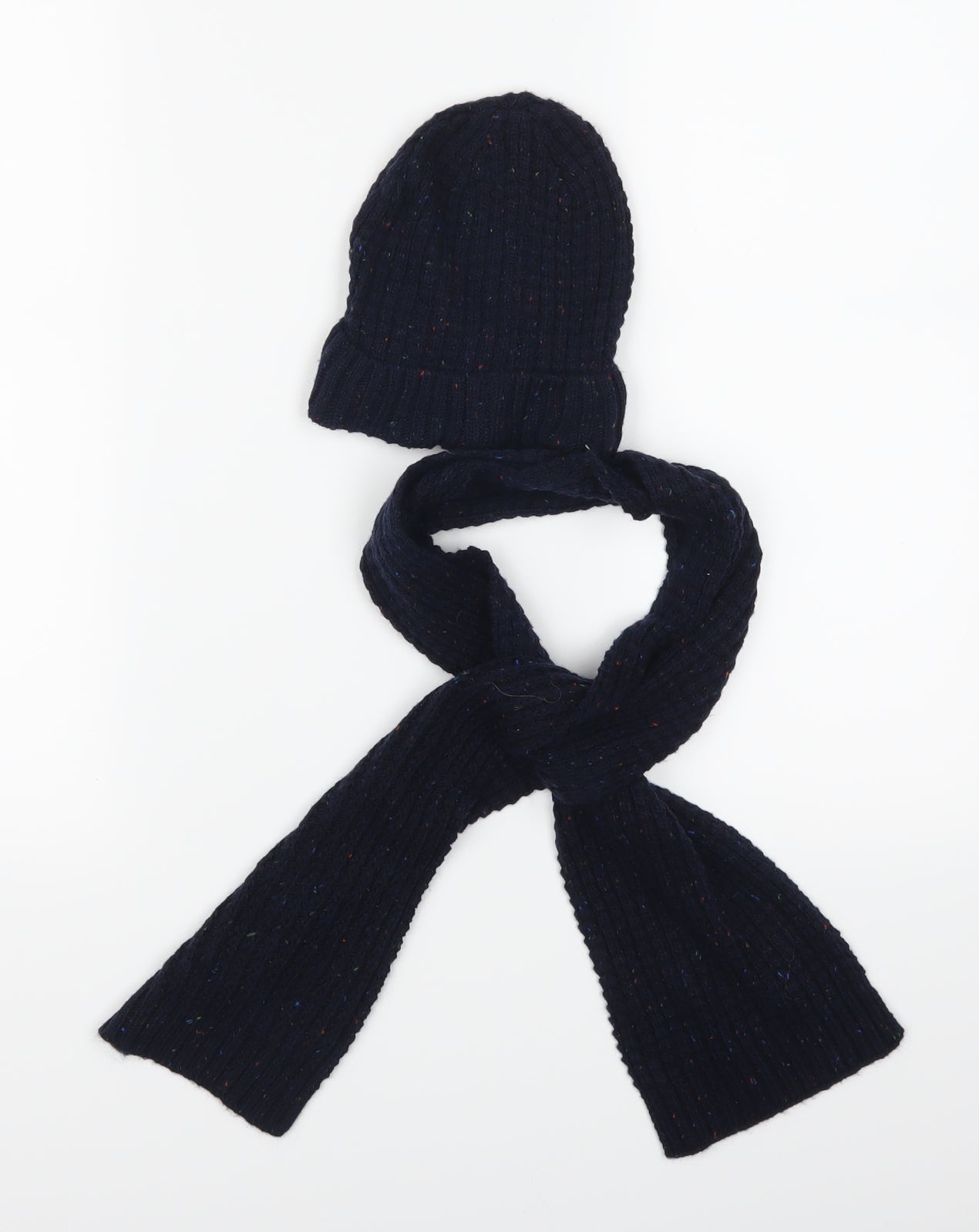 Marks and Spencer Boys Blue Plaid  Scarf  One Size  - Hat and Scarf