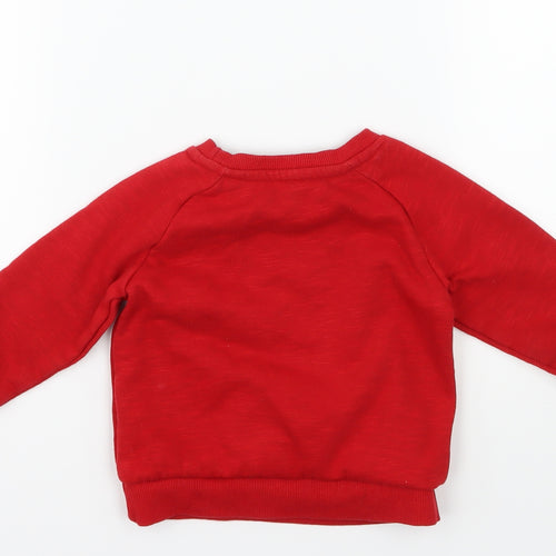 Primark Boys Red   Pullover Jumper Size 12-18 Months  - Slogan