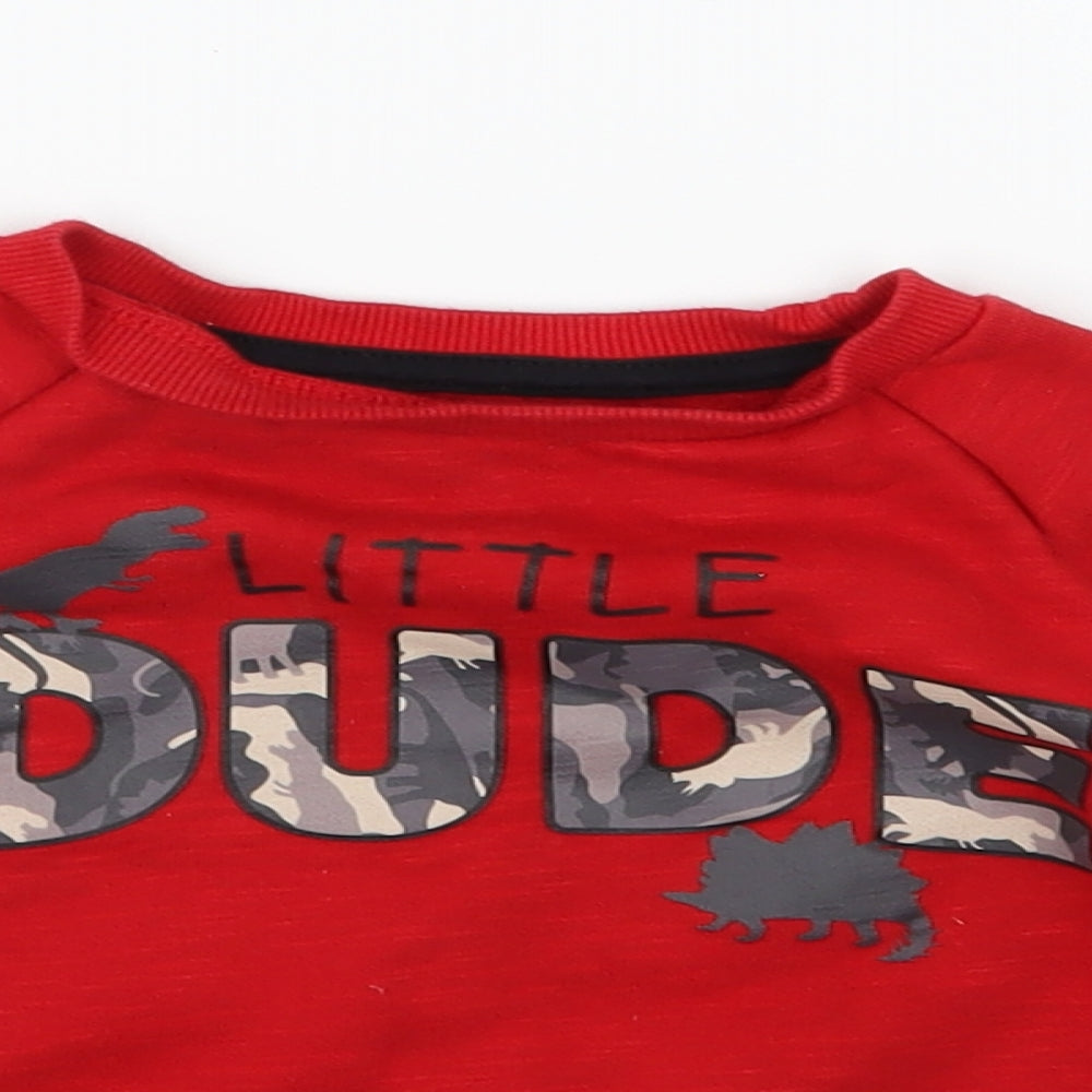 Primark Boys Red   Pullover Jumper Size 12-18 Months  - Slogan