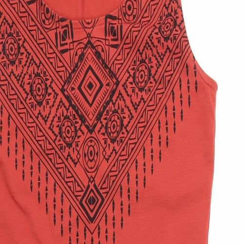 Amisu Womens Red Geometric  Bodycon  Size 12