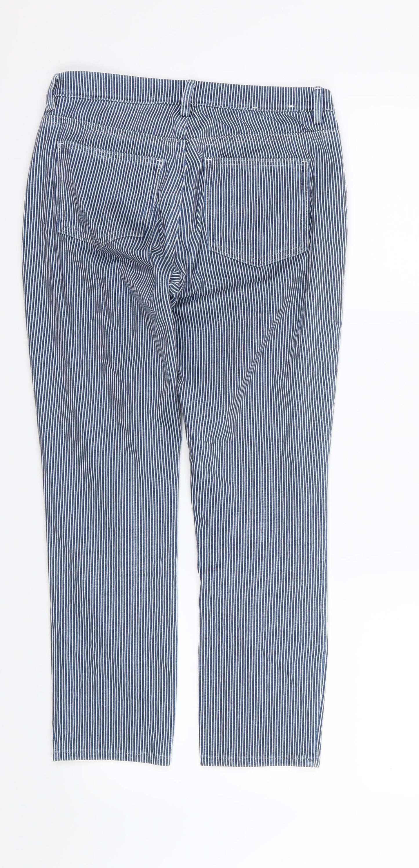 Uniqlo Womens Blue Striped Denim Jegging Jeans Size S L24 in - Cropped