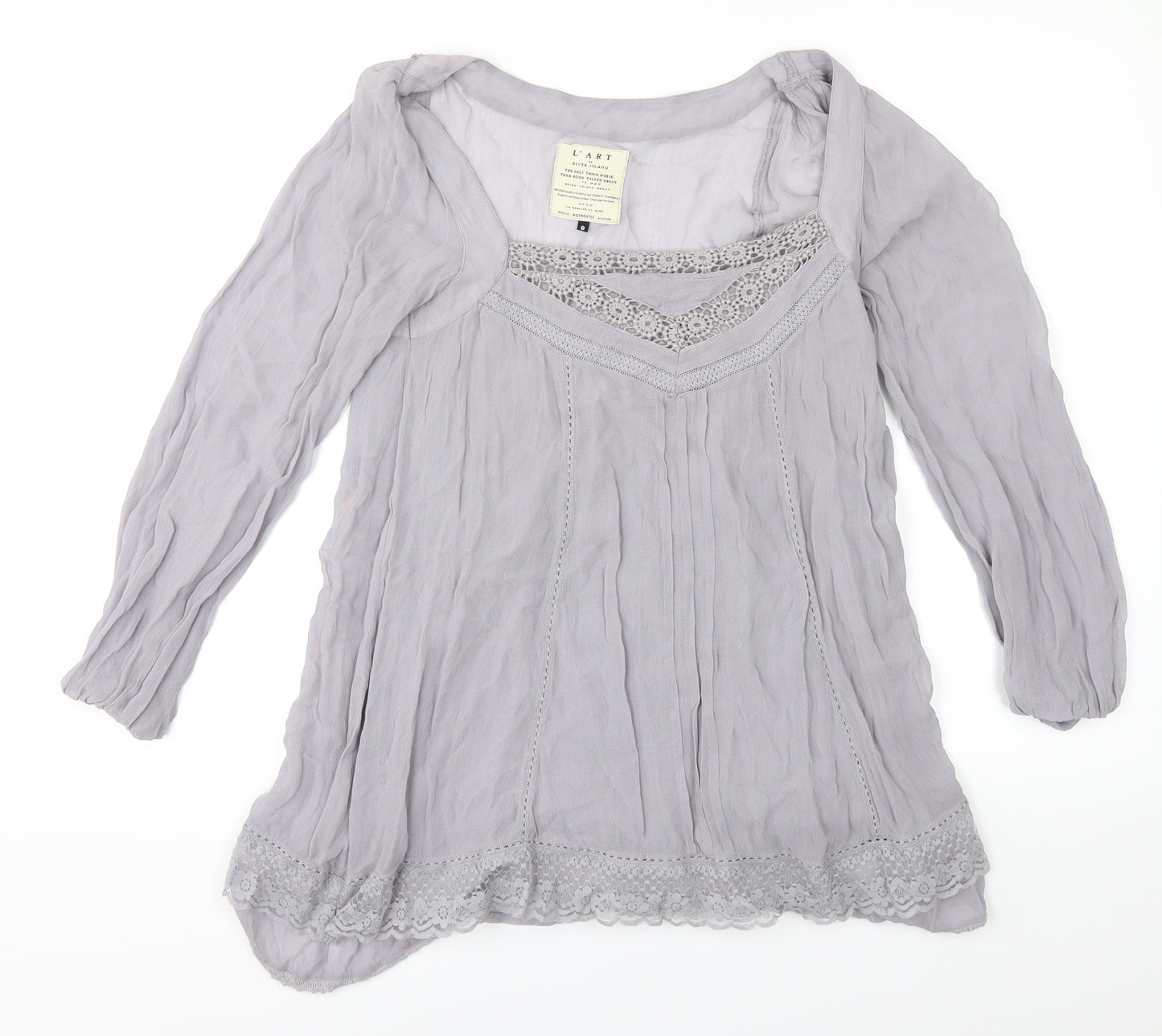 River Island Womens Grey   Basic Blouse Size 8