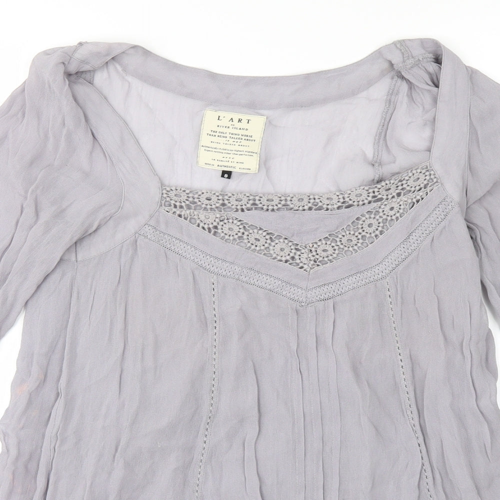 River Island Womens Grey   Basic Blouse Size 8