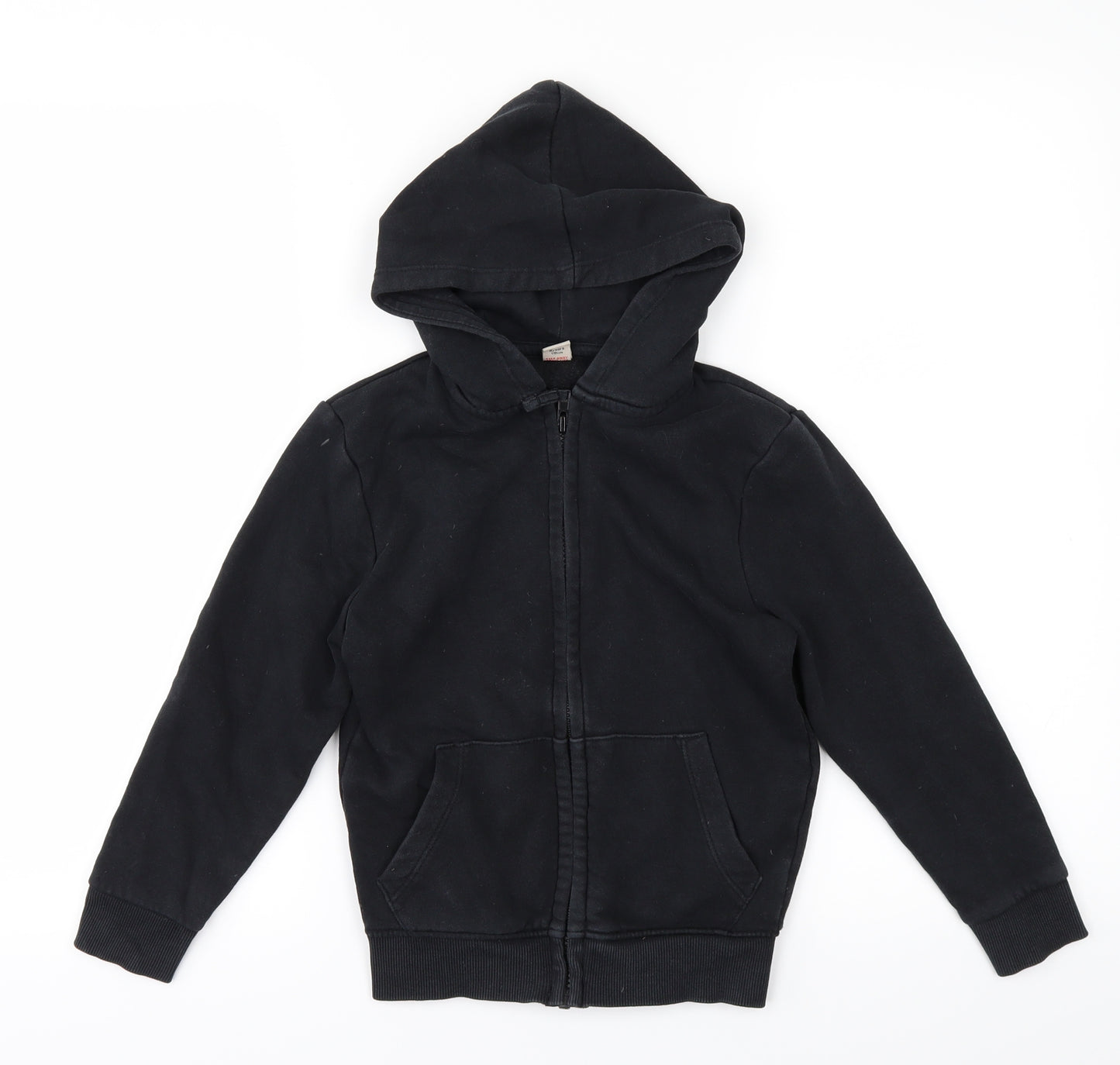 Preworn Boys Black   Full Zip Hoodie Size 5 Years