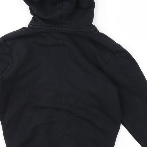 Preworn Boys Black   Full Zip Hoodie Size 5 Years