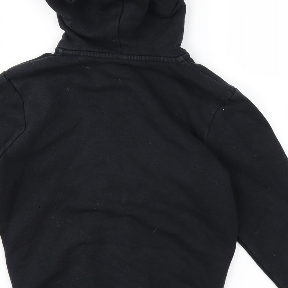 Preworn Boys Black   Full Zip Hoodie Size 5 Years