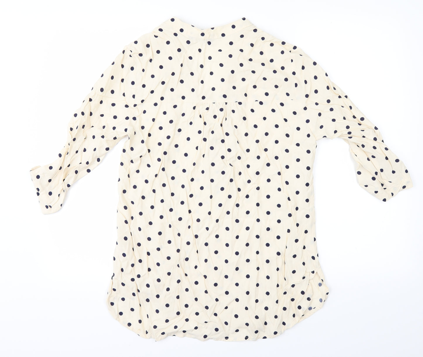 Moda Womens Ivory Polka Dot  Basic Blouse Size 12
