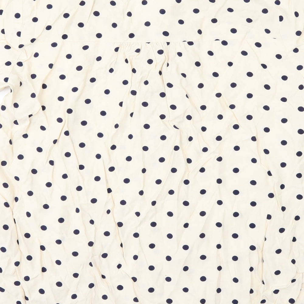 Moda Womens Ivory Polka Dot  Basic Blouse Size 12