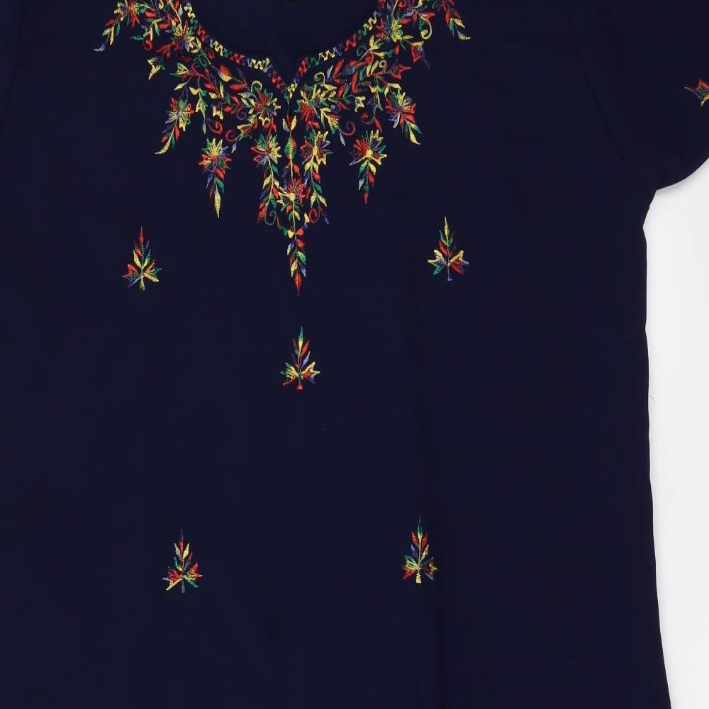 Preworn Womens Blue Floral  Kaftan  Size 18