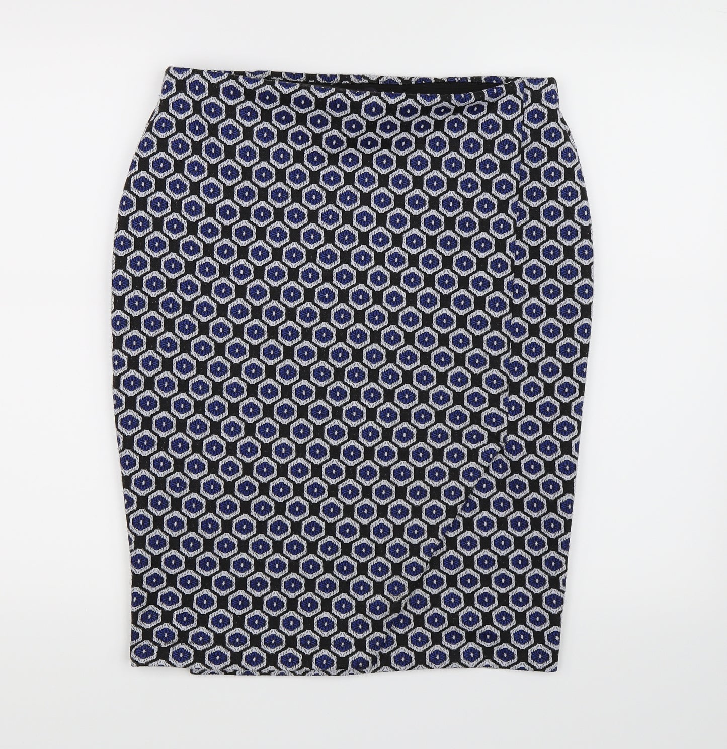 Marks and Spencer Womens Blue Geometric  A-Line Skirt Size 12