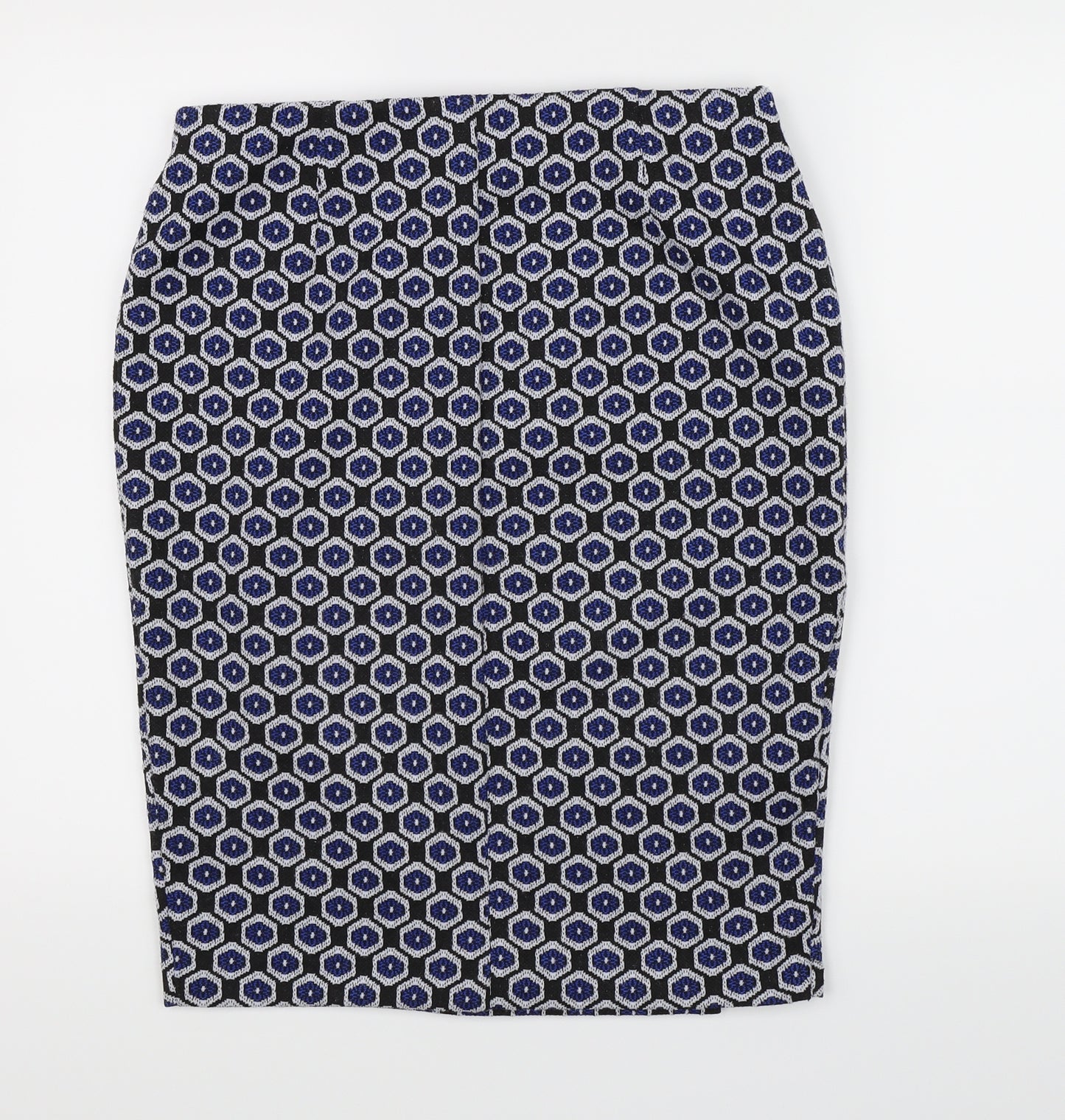 Marks and Spencer Womens Blue Geometric  A-Line Skirt Size 12