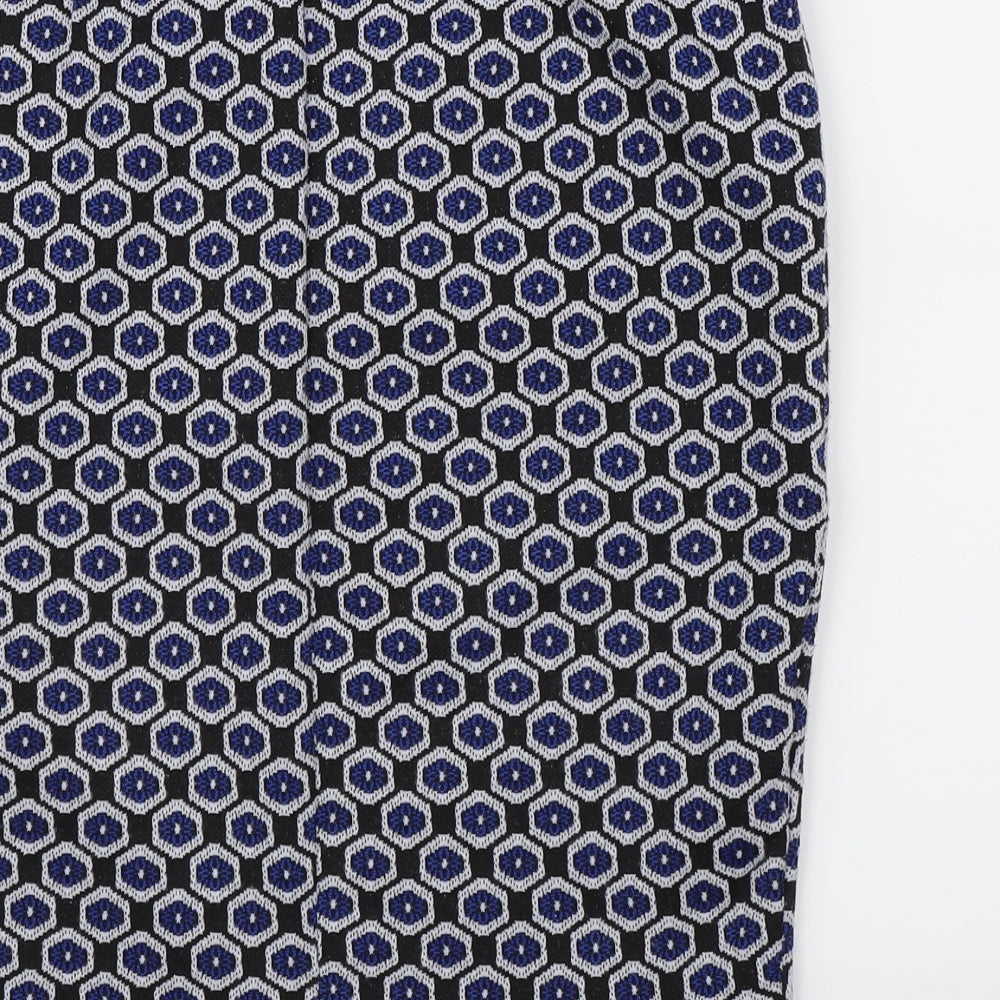Marks and Spencer Womens Blue Geometric  A-Line Skirt Size 12