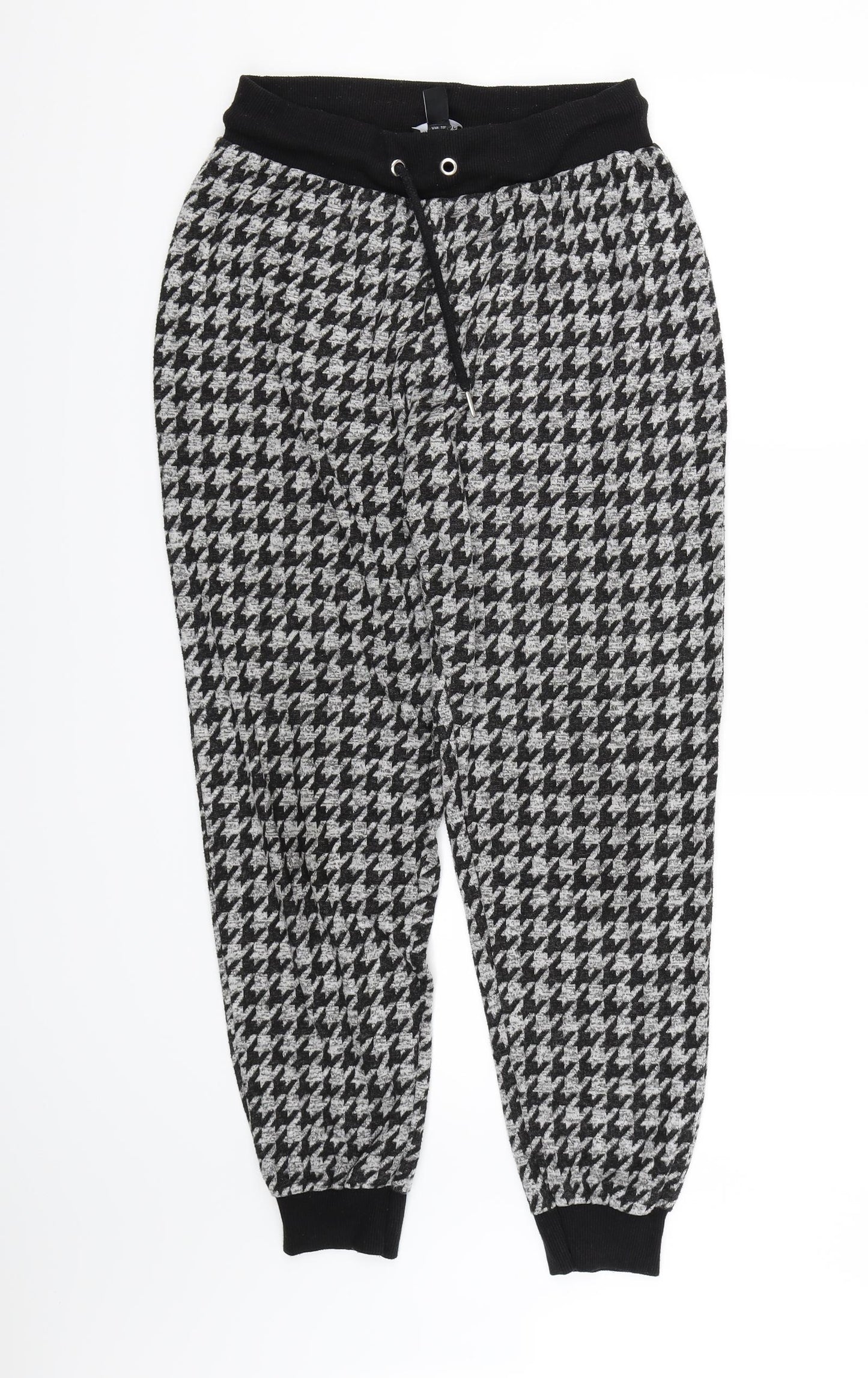 New Look Womens Grey Houndstooth  Jogger Trousers Size M L26 in