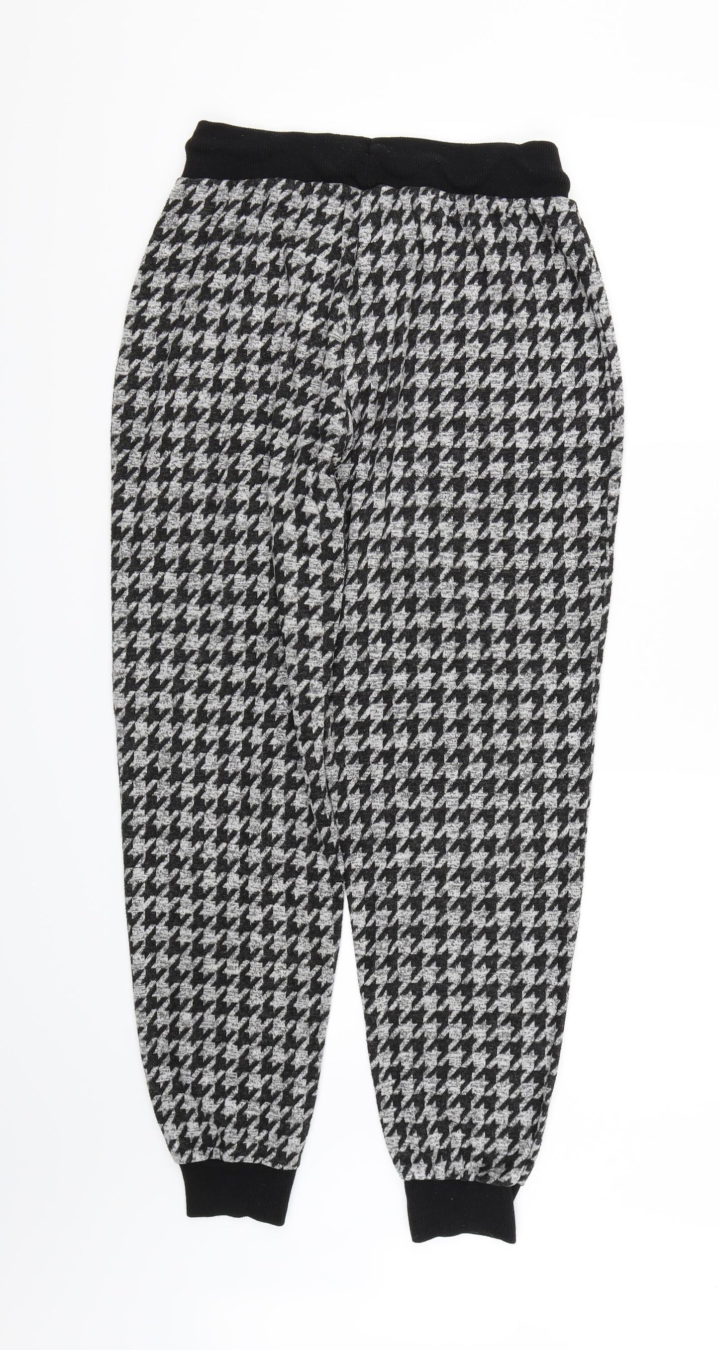 New Look Womens Grey Houndstooth  Jogger Trousers Size M L26 in