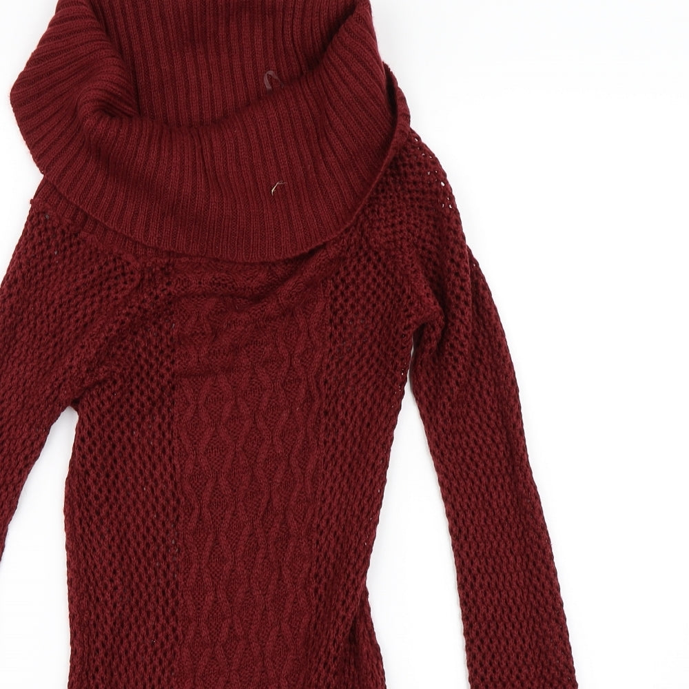 Select Womens Red  Knit Jumper Dress  Size 8