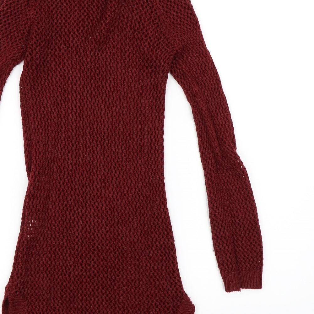Select Womens Red  Knit Jumper Dress  Size 8