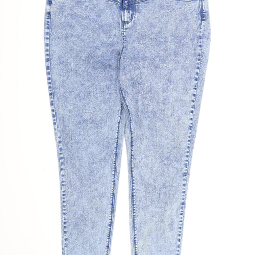 Simply Be Womens Blue  Denim Skinny Jeans Size 22 L26 in - Acid wash