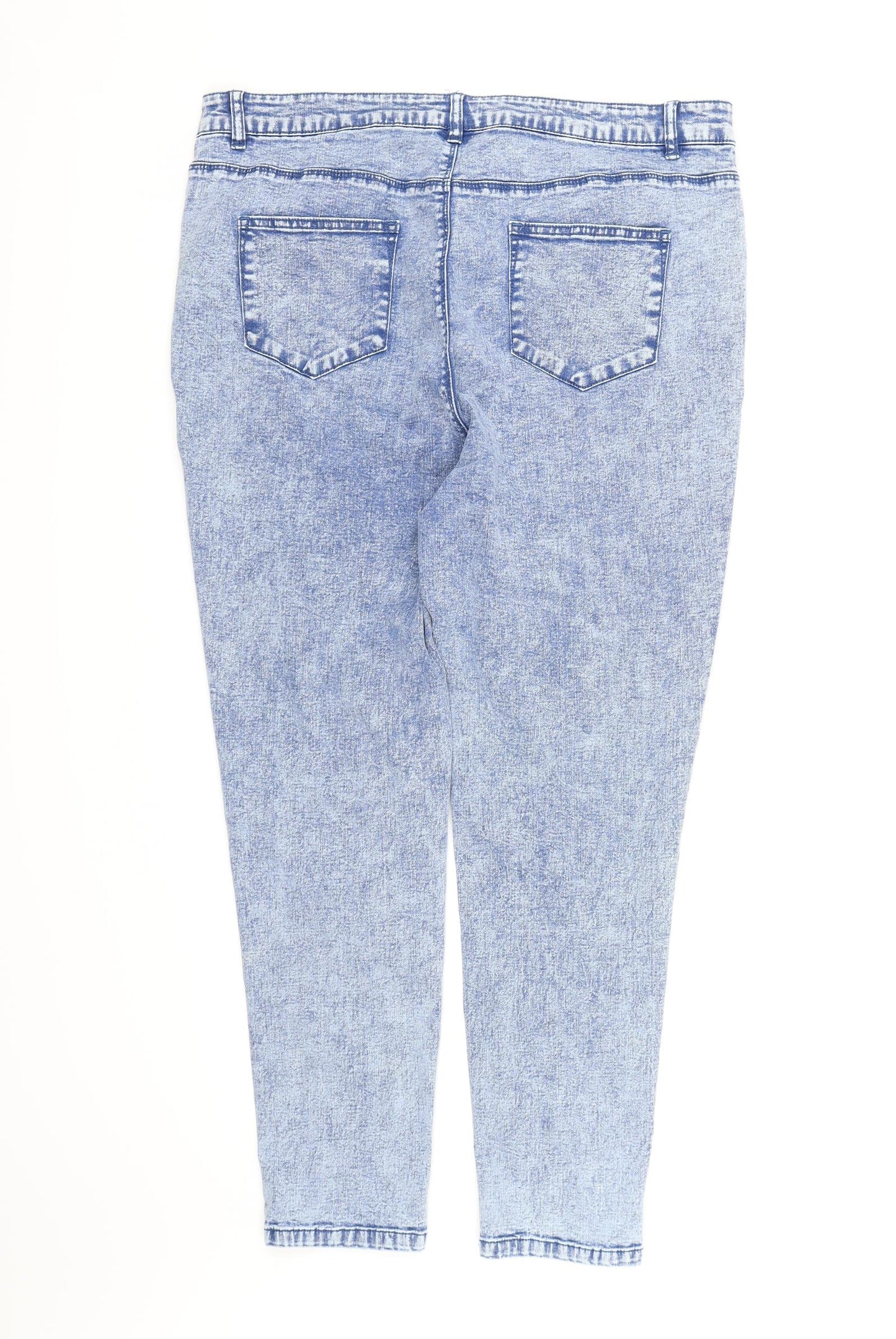 Simply Be Womens Blue  Denim Skinny Jeans Size 22 L26 in - Acid wash