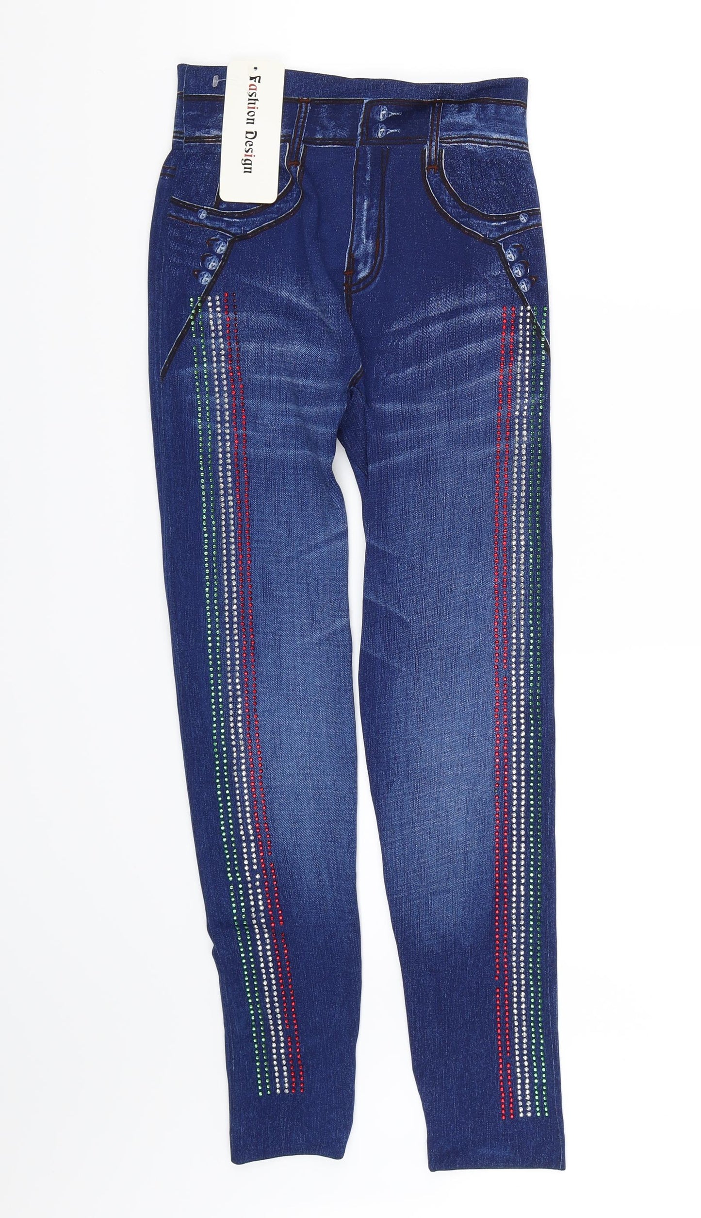 Preworn Womens Blue   Pedal Pusher Leggings  L26 in