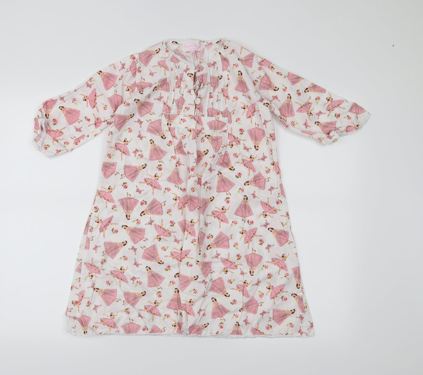 Powell Craft Girls White Houndstooth  A-Line  Size 4-5 Years