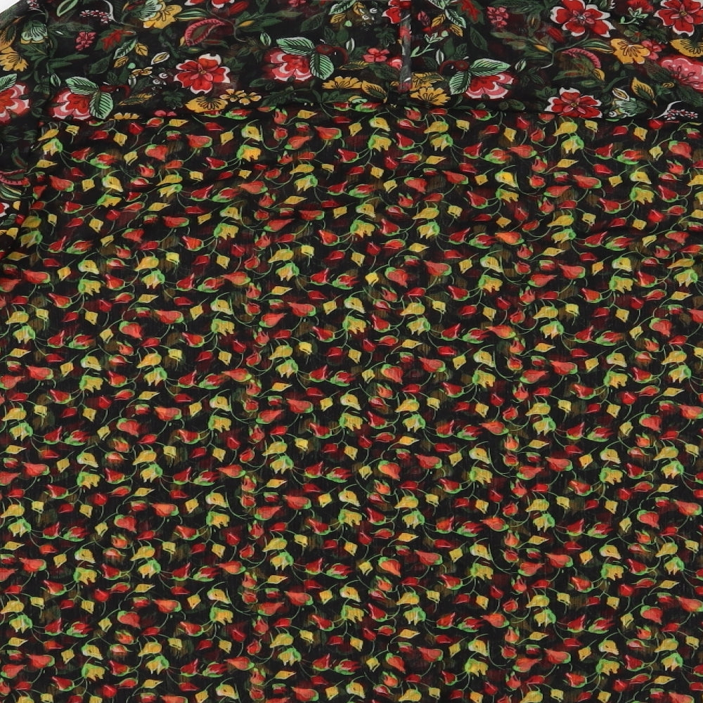 M&S Womens Black Floral  Basic Blouse Size 12