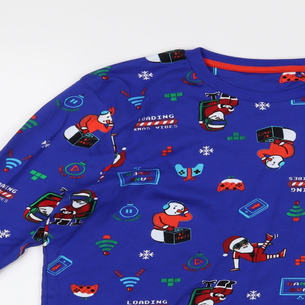 George Boys Blue   Basic T-Shirt Size 14-15 Years  - Christmas
