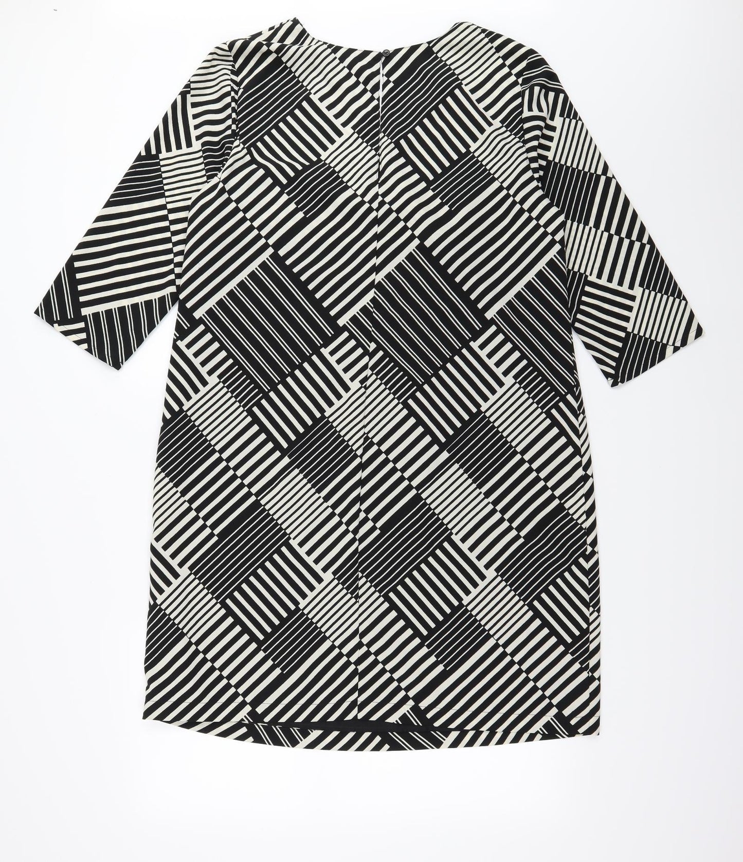Marks and Spencer Womens Black Striped  A-Line  Size 16
