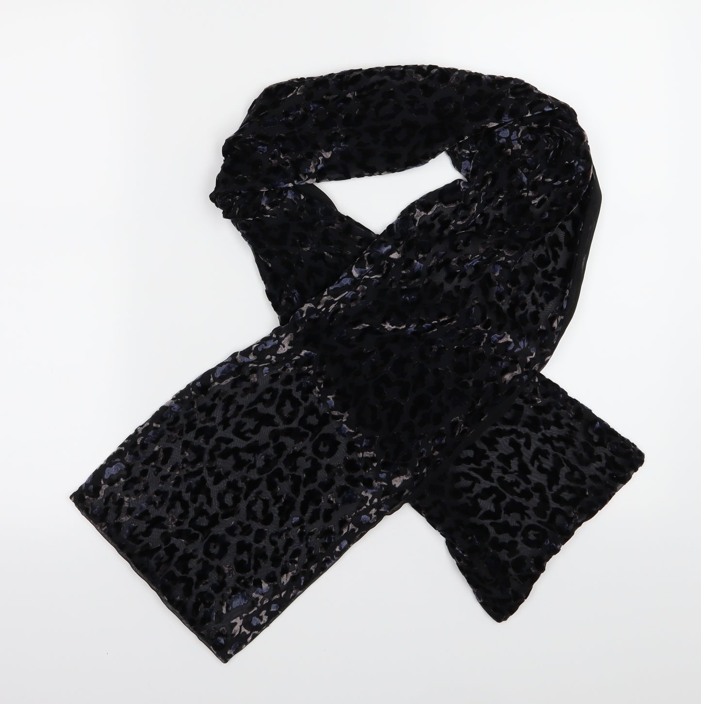 Preworn Womens Black Animal Print   Scarf