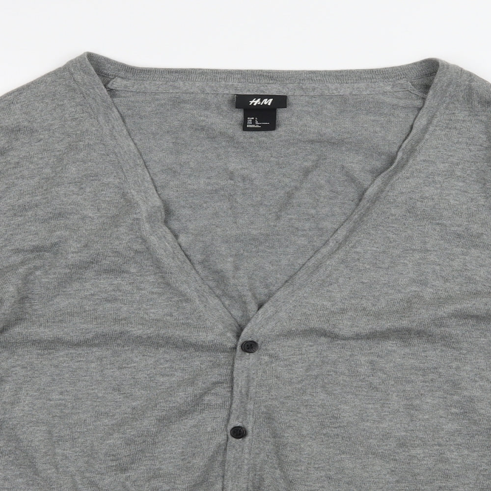 H&M Womens Grey   Cardigan Jumper Size L