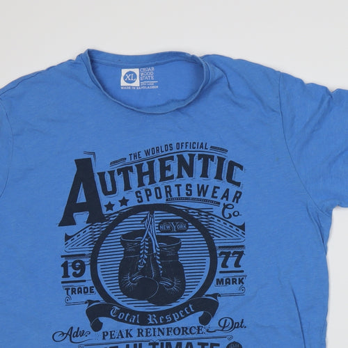 Cedar Wood State Mens Blue    T-Shirt Size XL