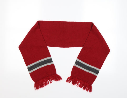 Preworn Boys Red Striped Knit Scarf  One Size