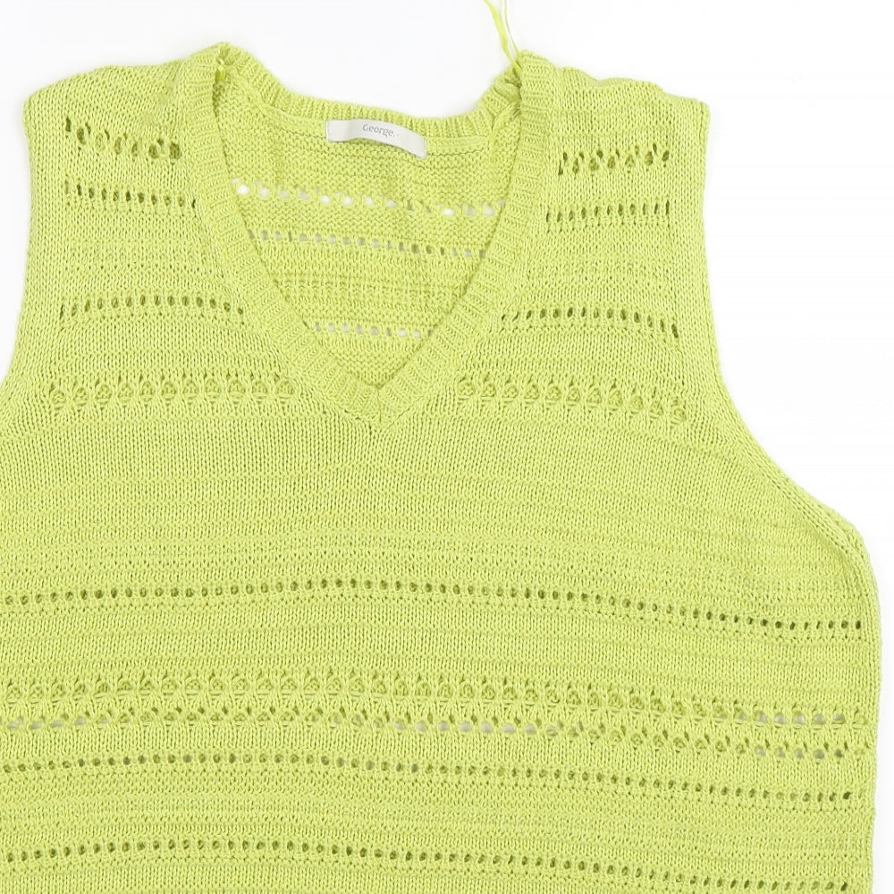geprge Womens Green  Knit Vest Jumper Size 16