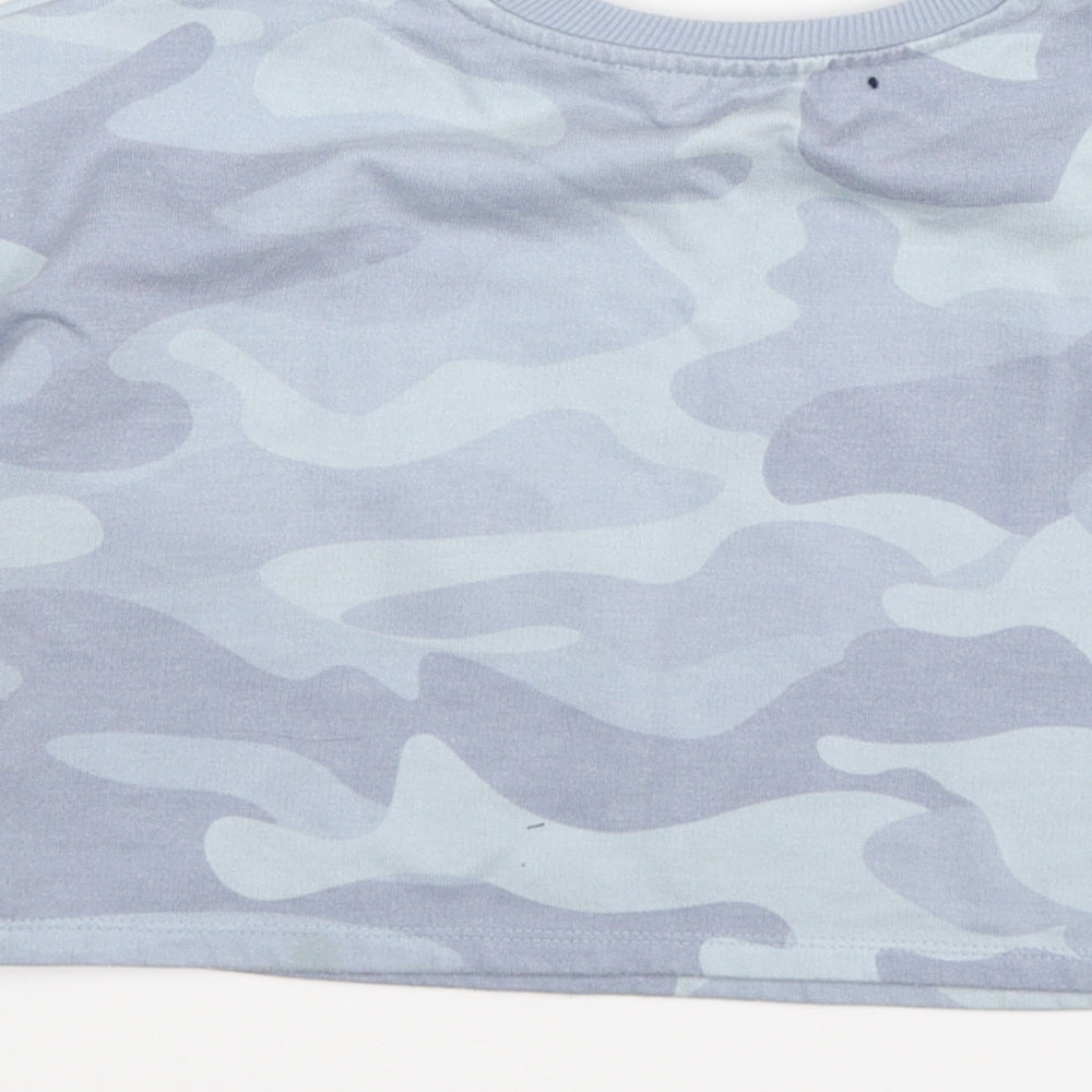 Primark Girls Blue Camouflage Jersey Pullover Sweatshirt Size 8-9 Years  - j'adore weekends