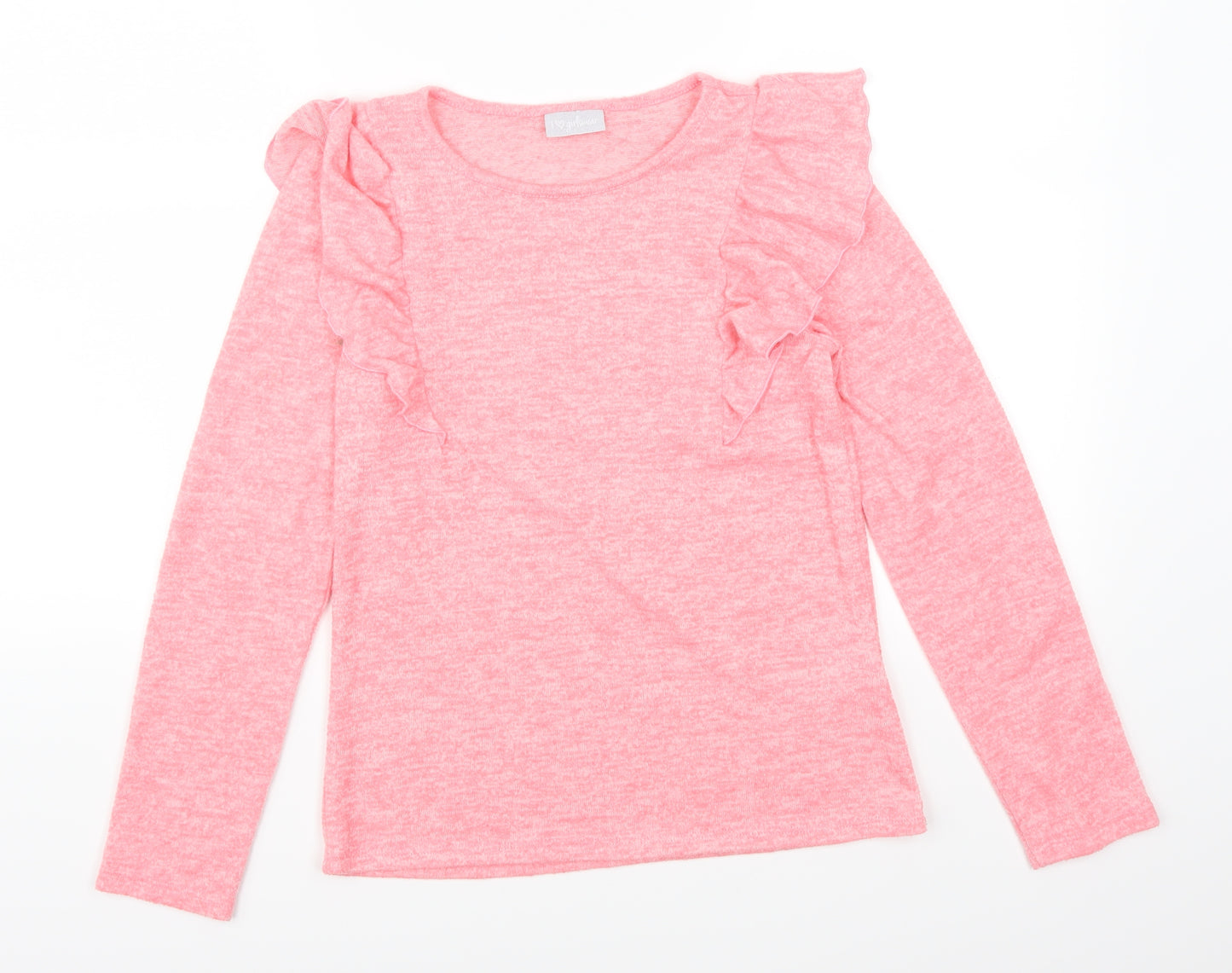 Matalan Girls Pink   Basic T-Shirt Size 12 Years  - Frilled