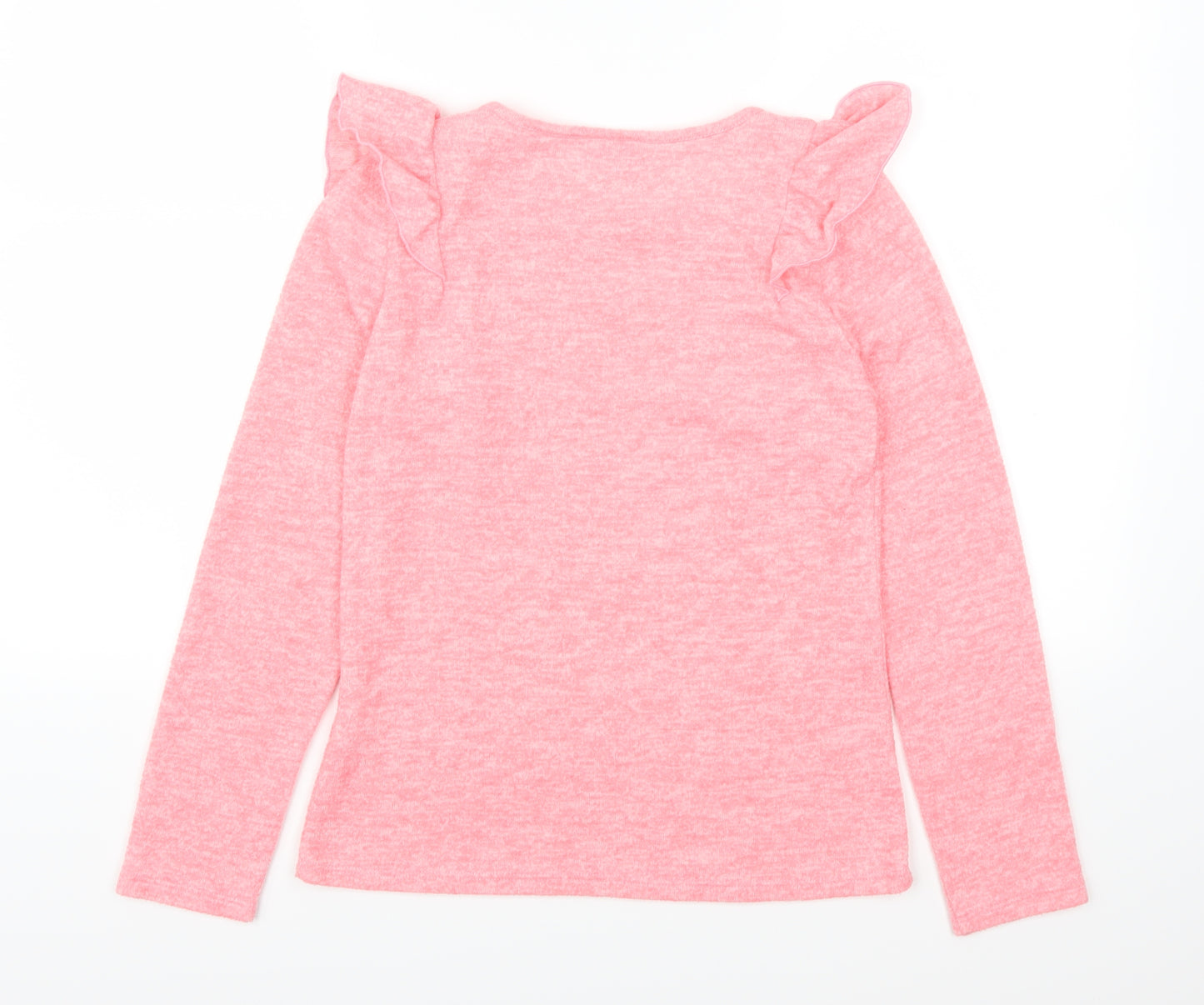 Matalan Girls Pink   Basic T-Shirt Size 12 Years  - Frilled