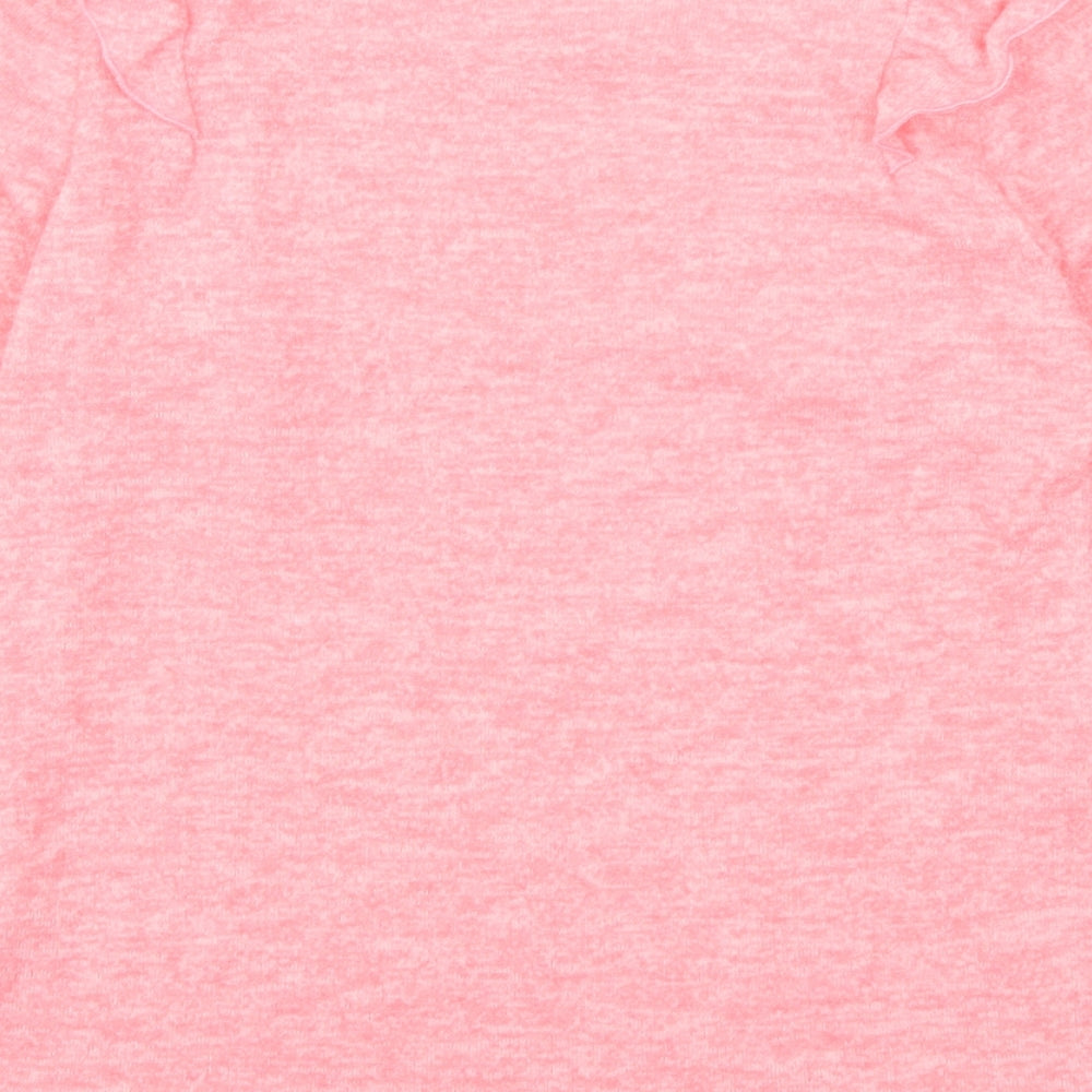 Matalan Girls Pink   Basic T-Shirt Size 12 Years  - Frilled
