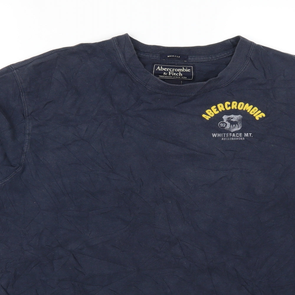 Abercrombie & Fitch Mens Blue   Pullover Sweatshirt Size XL  - Abercrombie Whiteface 9