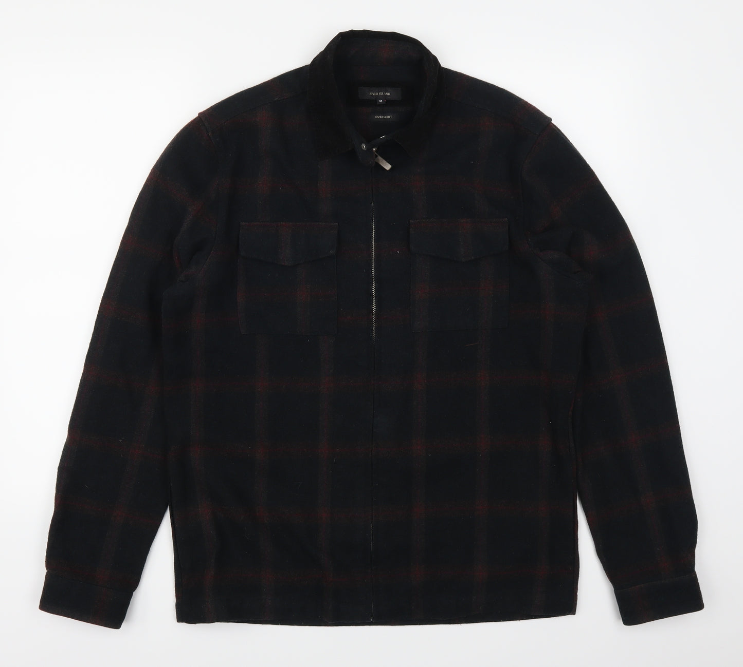 River Island Mens Red Check  Jacket  Size M  - Shacket