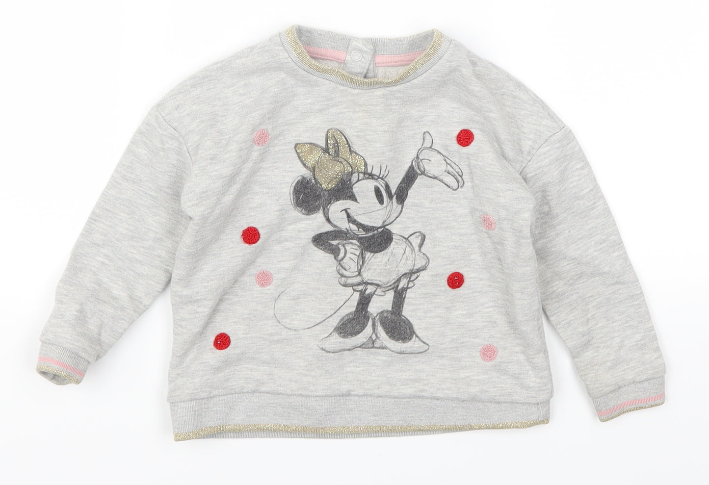NEXT Girls Grey   Pullover Sweatshirt Size 2-3 Years  - Minnie Mouse