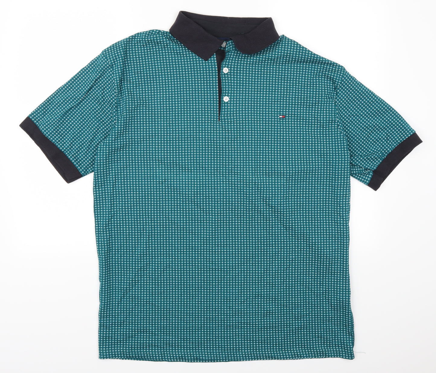 Tommy Hilfiger Mens Blue Geometric   Polo Size 3XL