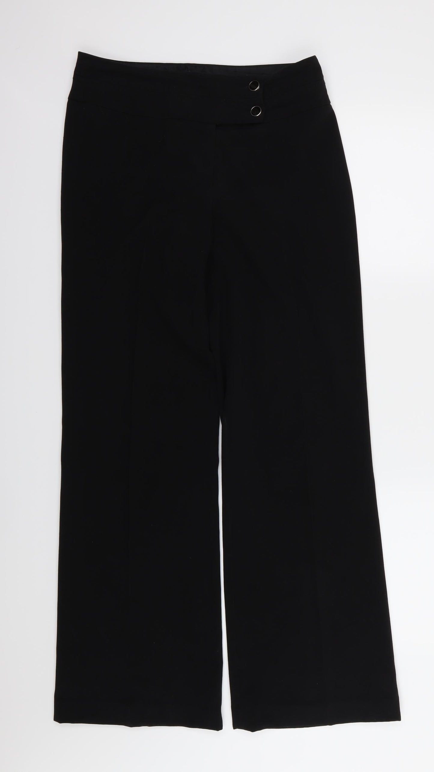 Debenhams Womens Black  Rayon Trousers  Size 10 L32 in