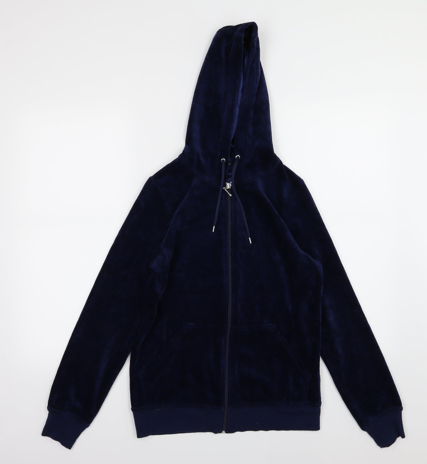 ESMARA Womens Blue  Velour Full Zip Hoodie Size 10