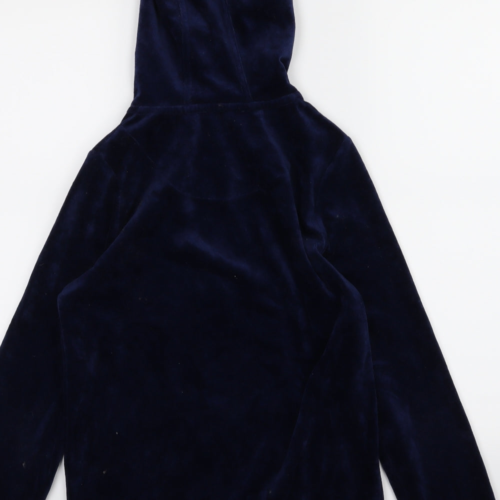 ESMARA Womens Blue  Velour Full Zip Hoodie Size 10