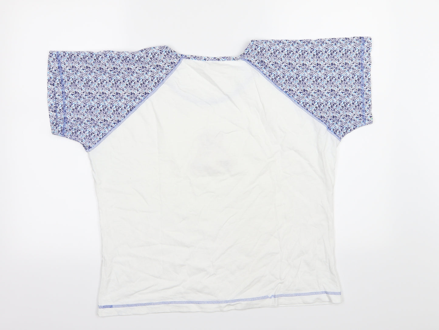 Secret Possessions Womens White Floral Jersey Top Pyjama Top Size 14  - Bear