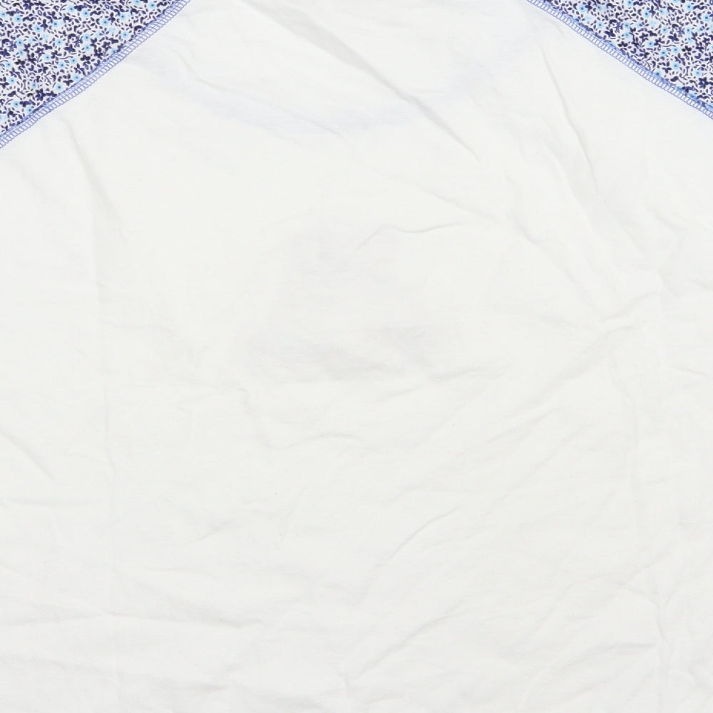 Secret Possessions Womens White Floral Jersey Top Pyjama Top Size 14  - Bear