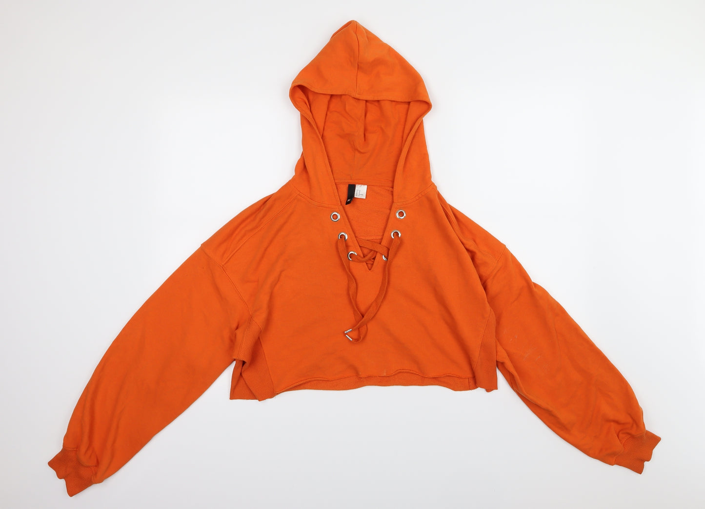 Divided by H&M Womens Orange  Jersey Pullover Hoodie Size M  - Cropped oversized