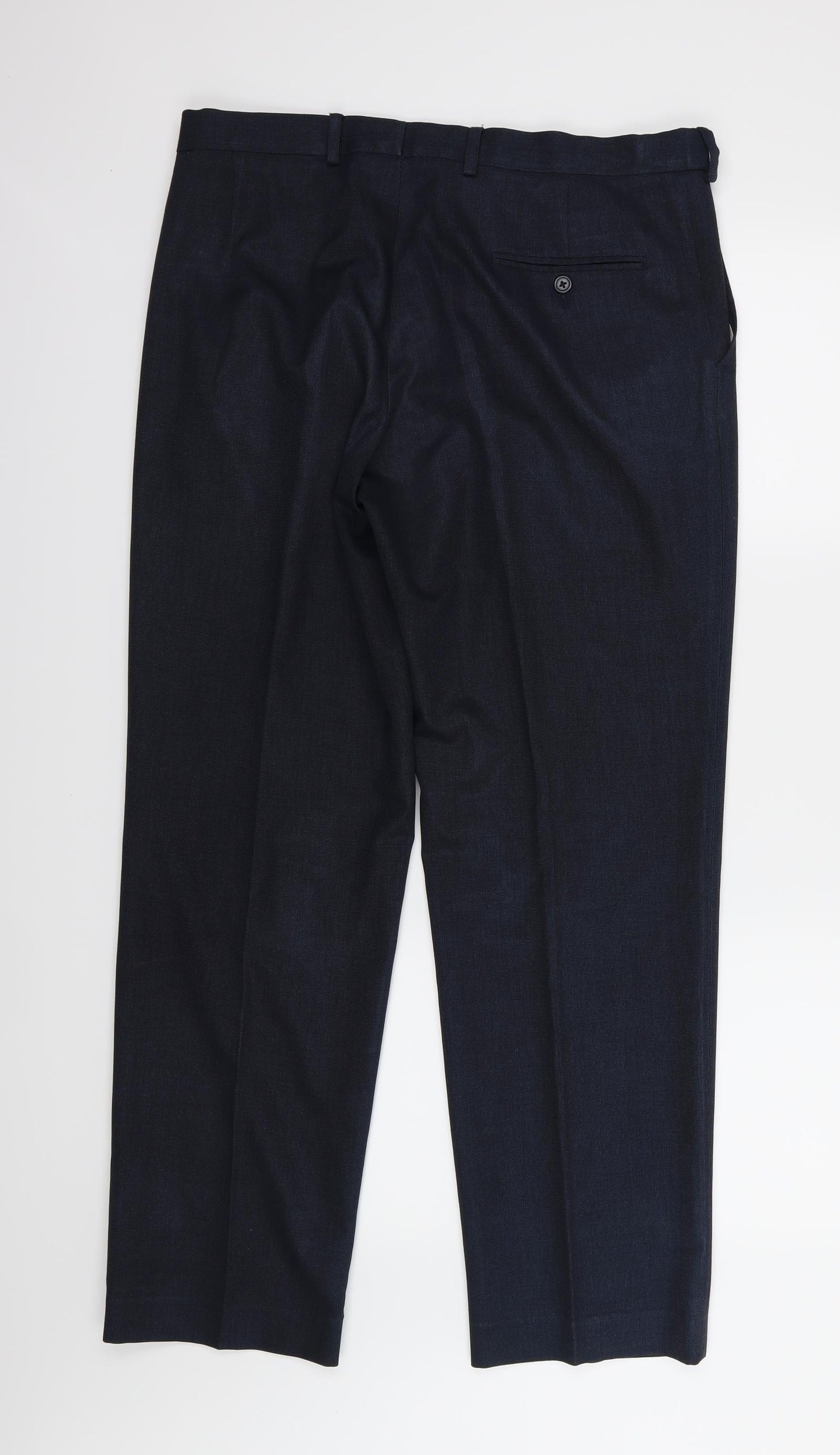 Marks and Spencer Mens Blue  Rayon Trousers  Size 34 L31 in